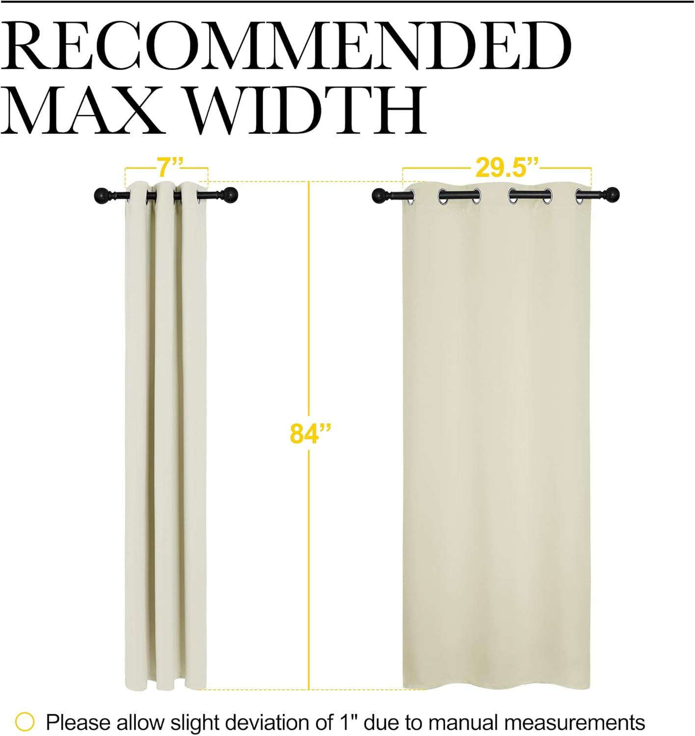 NICETOWN Blackout Curtains - Thermal Insulated Drapes with Grommet Top | Beige, 34" W x 84" L, Set of 2