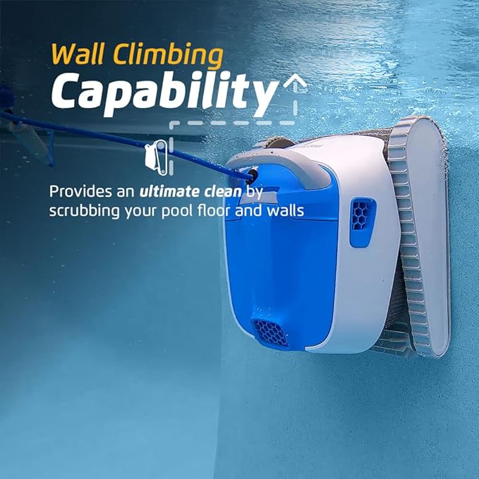 Dolphin Proteus DX4 Automatic Robotic Pool Vacuum Cleaner, Wall Climbing, Waterline Scrubber Brush, Ideal for In-Ground Pool up to 50 FT in Length