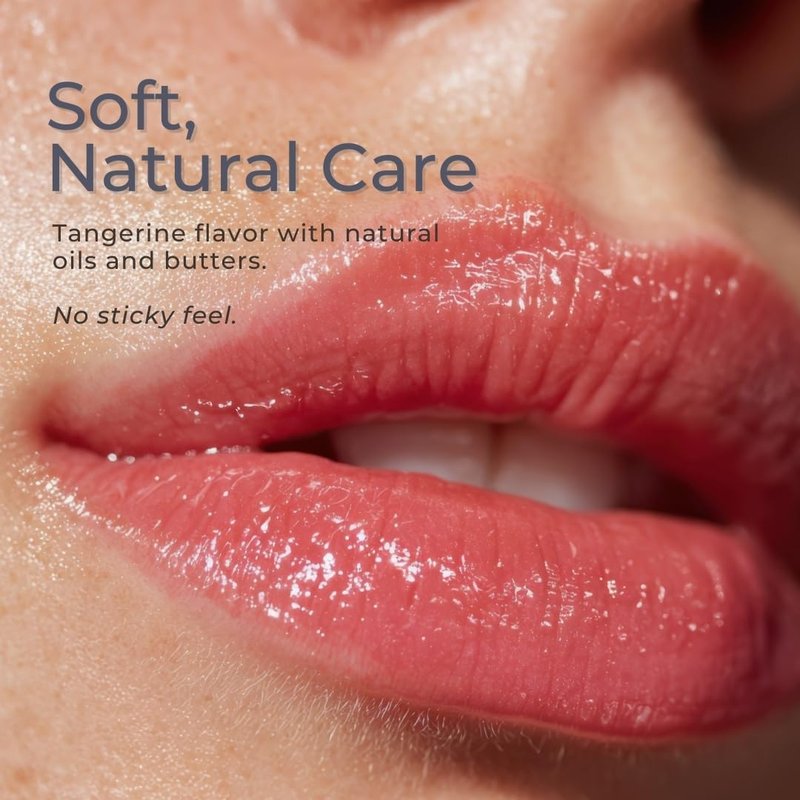 Tangerine Lip Balm | 100% Natural Lip Moisturizing Care with Shea Butter, Cocoa Butter, Beeswax & Almond Oil | Hydrating Repair Formula for Soft, Smooth & Healthy Lips | L2 KØØZMETIK