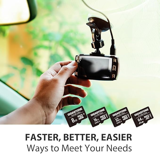GIGASTONE 16GB Micro SD Card 5-Pack, FHD Video, Surveillance Security Cam Action Camera Drone, 85MB/s Micro SDHC UHS-I U1 Class 10, with Adapters