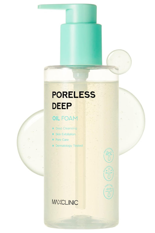 MAXCLINIC Poreless Deep Oil Foam Cleanser - Oil to Foam Face Wash Cleanser w/AHA BHA PHA, Hyaluronic Acid, and 6 Botanical Oils for Pore Care & Daily Makeup Cleansing - Korean Skincare (3.72 fl oz)