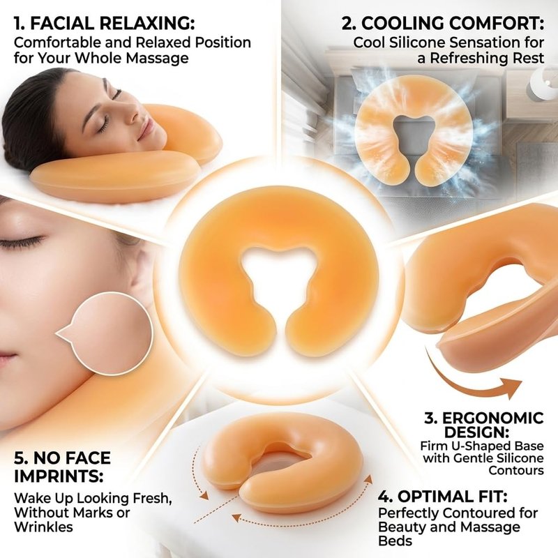 Soft Massage Face Relax Pillow, Headrest Overlay Weigh Silicon Silicone SPA Beauty Salon Skin Care Head Cushion Pad