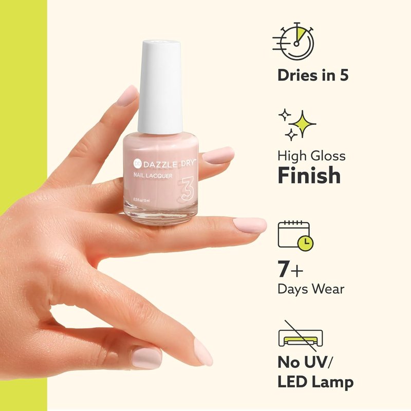 Dazzle Dry Nail Lacquer - School Spirit Mauve with Blue Shimmer | Full Coverage 0.5 fl oz