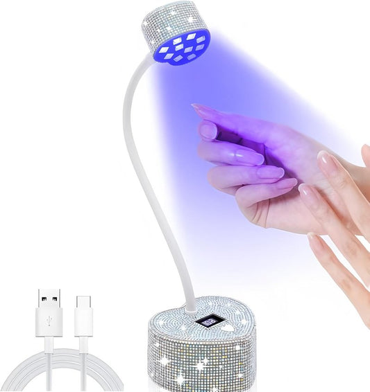 Mini UV Nail Lamp - 30W Fast Curing Gel Nail Light with Auto Sensor & 2 Timers | Rechargeable for Home & Salon Use