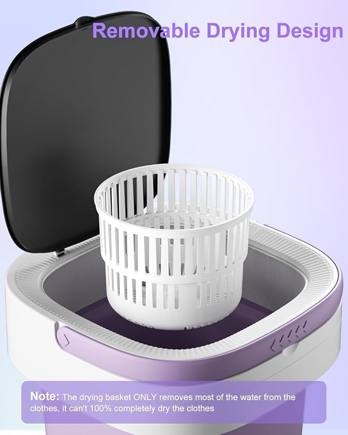16L Portable Washing Machine, Foldable Small Washer with Spin Basket Laundry Machine, 3 Cleaning Modes Suitable for Underwear Baby Small Clothes, Foldable Design Ideal for Hotel Camping Apartment Home