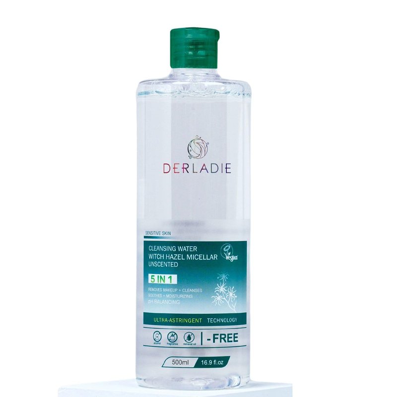 Derladie Cleansing Water with Witch Hazel Micellar Vegan Formula 500ml / 16.9 fl.oz