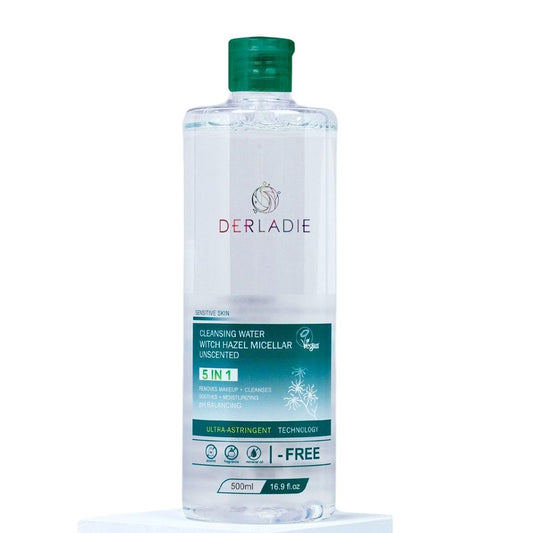 Derladie Cleansing Water with Witch Hazel Micellar Vegan Formula 500ml / 16.9 fl.oz