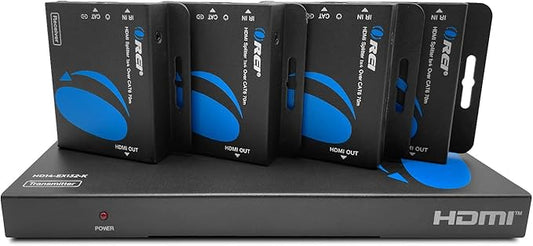 OREI 1080p 1×4 HDMI™ Extender Splitter (Loop) – HDCP 1.4, 230ft over Cat6/7, PoC, EDID Management, HDMI Loop-Out (HD14-EX132-K)
