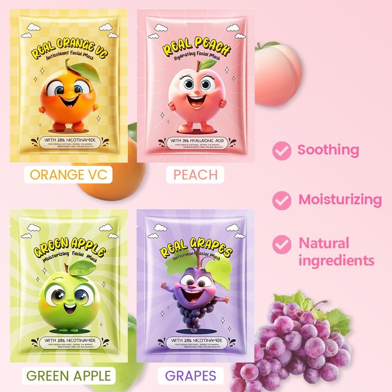 Kids Face Masks - 40 Pack Bulk Spa Day Kit | Moisturizing Sheet Masks for All Skin Types