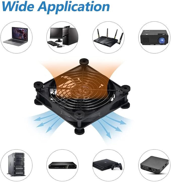 SCCCF Quiet 140mm USB 5V Portable Cooling Fan for Flat Panel TV Receiver Router DVR PlayStation Xbox Computer Cabinet Cooler
