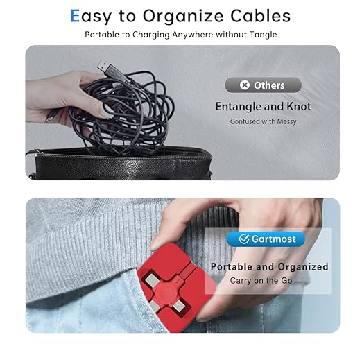 Gartmost 2 Pcs 3 in 1 Retractable Multi Fast Chargers Cable(3.28FT) with USB C/Micro USB/L and Phone Stand, Compatible with iPhone 17/16/15/14/13/12/11/10/9/8/Android/Tablet