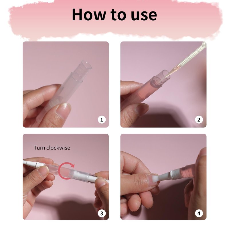 50 Pack 3 ML Transparent Twist Pens 10 Pcs dropper Empty Cuticle Nail Oil Pen Nail Applicators with Brush Tip Cosmetic Lip Gloss Containers Applicators with 10 labels Eyelash Growth Liquid Tube