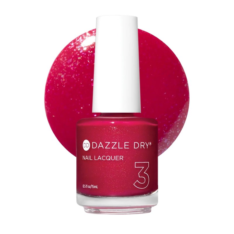 Dazzle Dry Nail Lacquer (Step 3) - Tiger Lily - A bright strawberry pink with blue-to-gold shimmer. Full coverage shimmer. (0.5 fl oz)
