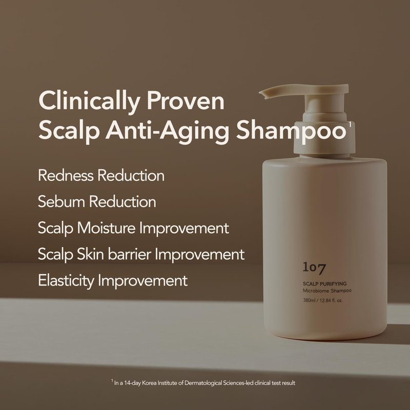 107 Clarifying Shampoo - Purifying Shampoo for Build Up, Dirt, Oil, Itchy, Dry Scalp – Fermented Vinegar & Ginseng for Refreshed & Revitalized Scalp - Paraben, Phthalate and Sulfate Free (12.84oz)