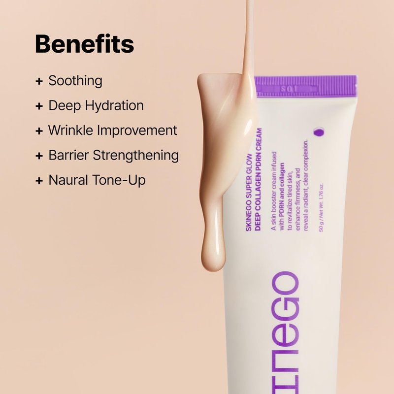 SKINEGO Pharmeus Super Glow Deep Collagen PDRN Cream – 1,000,001ppb PDRN & Collagen, Radiant FinishAdds radiance Moisturizer for Dewy Skin, Firming & Hydrating, 50g / 1.69 fl.oz.