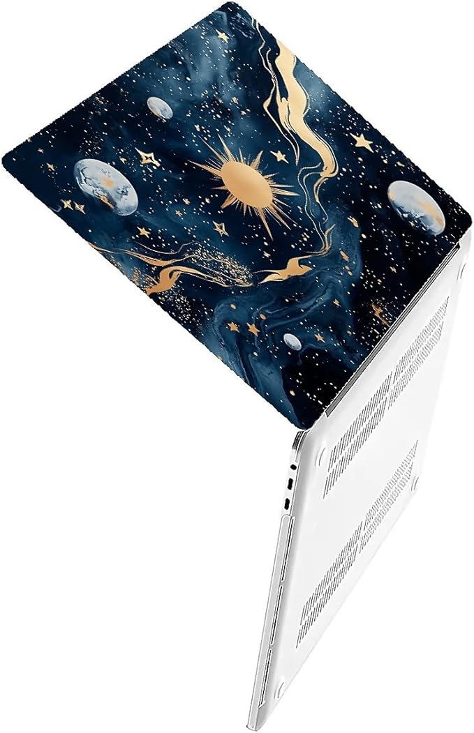 COTAIL Compatible with MacBook Air 13.3 13.6 Inch Case 2022 2021 2020 2019 Plastic Hard Shell Case Cover,13.6 Air (A2681) M2 2022, Moon and Sun