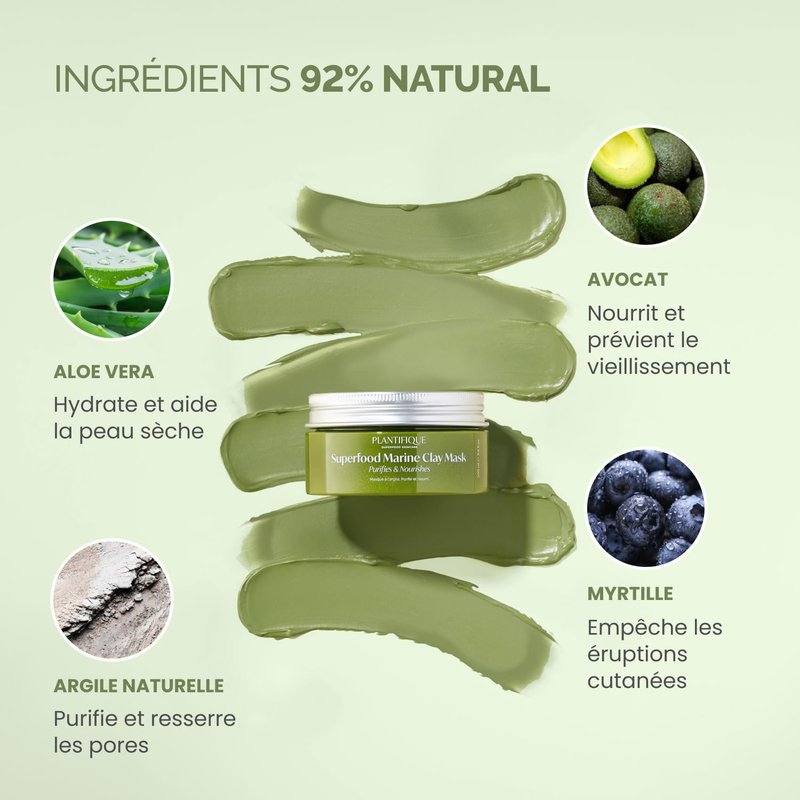 PLANTIFIQUE Korean Skin Care Face Mask with Avocado & Superfoods and Under Eye Patches (20 pairs)