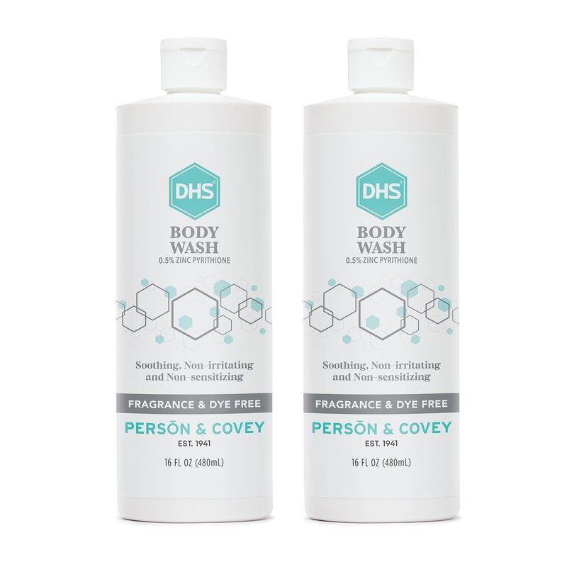 Person & Covey, Inc. DHS Moisturizing Body Wash - Gentle & Effective Body Wash Sensitive Skin, for Everyday Use - Unscented, Moisturizing for Men & Women, and Eczema Prone Skin - 2 Pack, 16 Oz.