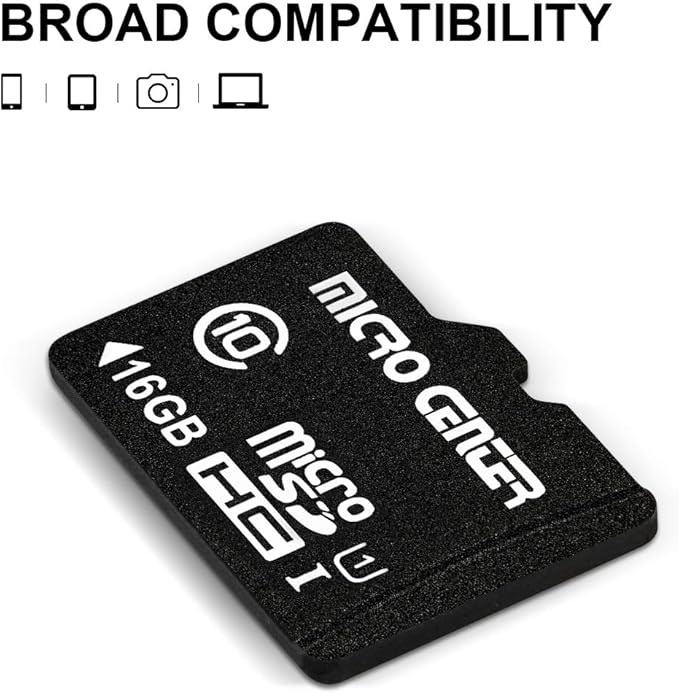 INLAND Micro Center 16GB Class 10 Micro SDHC Flash Memory Card with Adapter for Mobile Device Storage Phone, Tablet, Drone & Full HD Video Recording - 80MB/s UHS-I, C10, U1 (2 Pack)