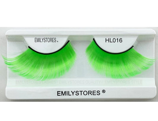 EMILYSTORES Dramatic Green False Eyelashes, Halloween Costume Shamrock Lashes 1 Pair for St. Patrick's Day (Green)