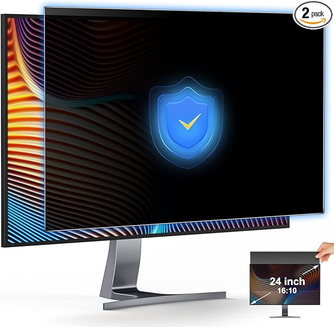 JEAPKA [2-Pack] 24 Inch Privacy Screen for Monitor Computer Screen Privacy Filter for 16:10 Widescreen Monitor Desktop PC Monitor Privacy Film Monitor Privacy Shield and Anti-Glare Protector