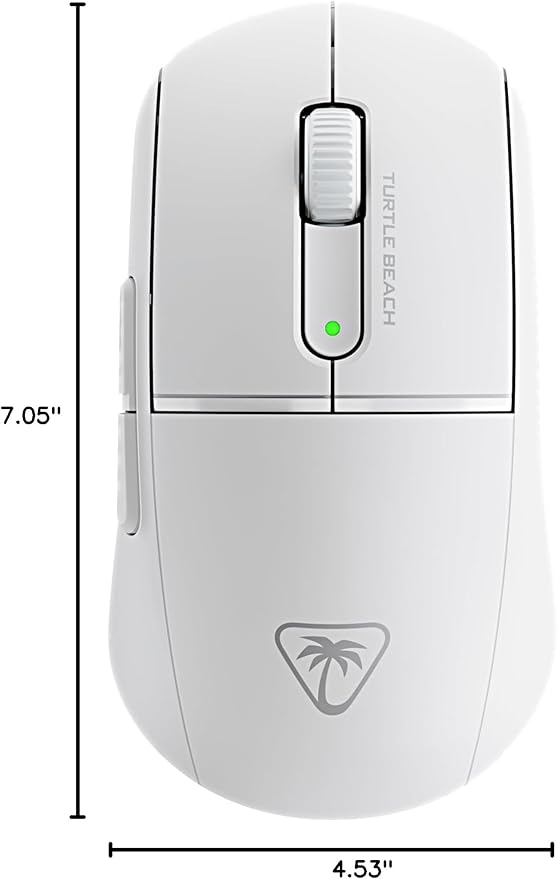 Turtle Beach Burst II Air Wireless Gaming Mouse - 47g Ultra Lightweight, Optical Switches, 26000 DPI Optical Sensor, 120-hour Rechargeable Battery, Symmetrical Design, Bluetooth, USB-C Cable – White