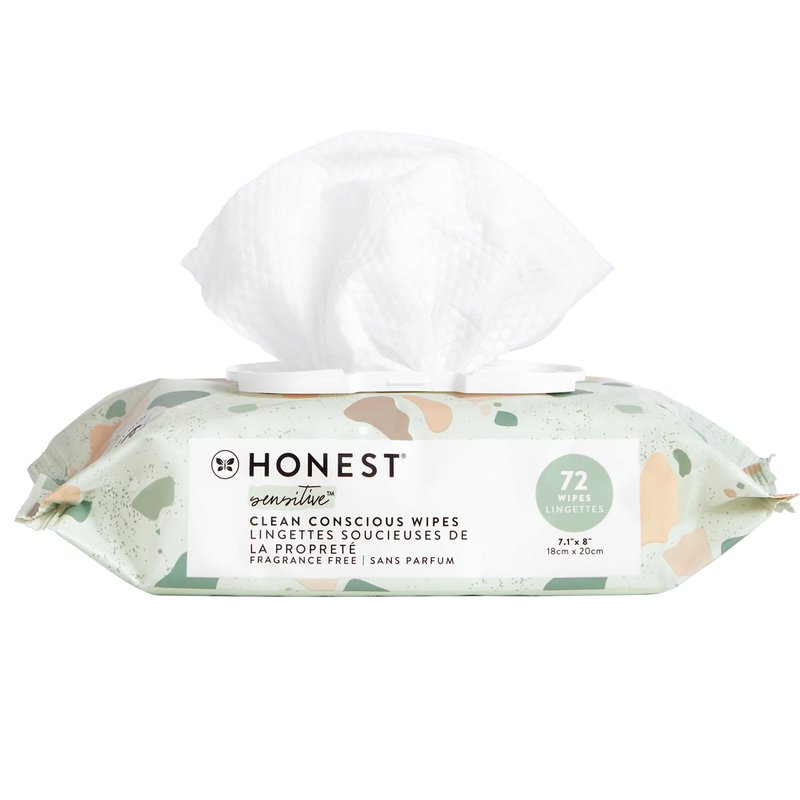The Honest Company Unscented Wipes Over 99% Water Compostable Plant-Based Baby Hypoallergenic for Sensitive Skin EWG Verified Geo Mood 72 Count