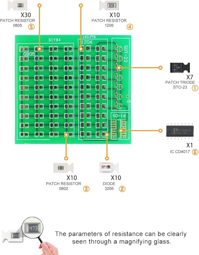 Yidab Soldering Practice Kit DIY 0805 Small SMD Circuit Kit Learn Soldering Kit For Beginners