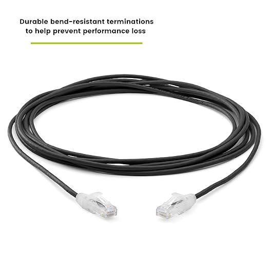 TRUECABLE Cat6 Component Rated Patch Cable, Unshielded (U/UTP), 14ft, Black, 28AWG Stranded Pure Copper, Snagless 10G High-Speed Ethernet Cable, PoE++ 4PPoE 100W, UL Listed, RoHS-3, 5 Pack