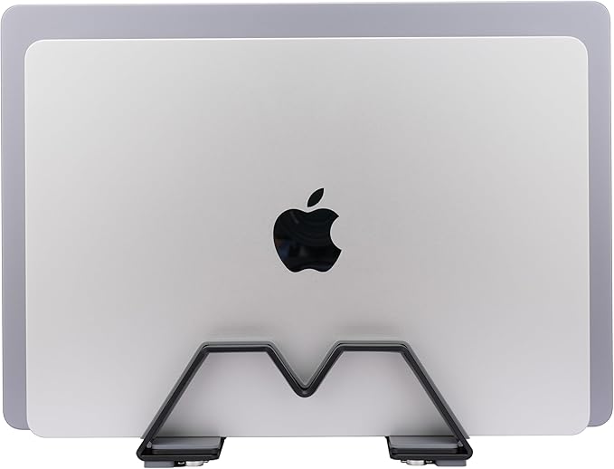 Psitek Adjustable Dual Vertical Laptop Stand - Supports 2 Devices Holder, Fit for All Laptops(10-30mm Thickness) - Fashion Design, Adjustable Width, Anti-Slip & Scratch-Resistant, Patented Design
