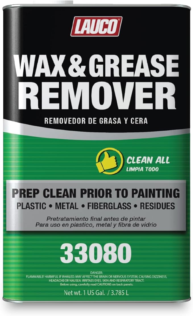 LAUCO Wax and Grease Remover 1 Gallon Multi-Surface Paint Prep Cleaner for Auto Body, Garage | Works On Plastic, Metal, Fiberglass Powerful Solvent Degreaser (33080)
