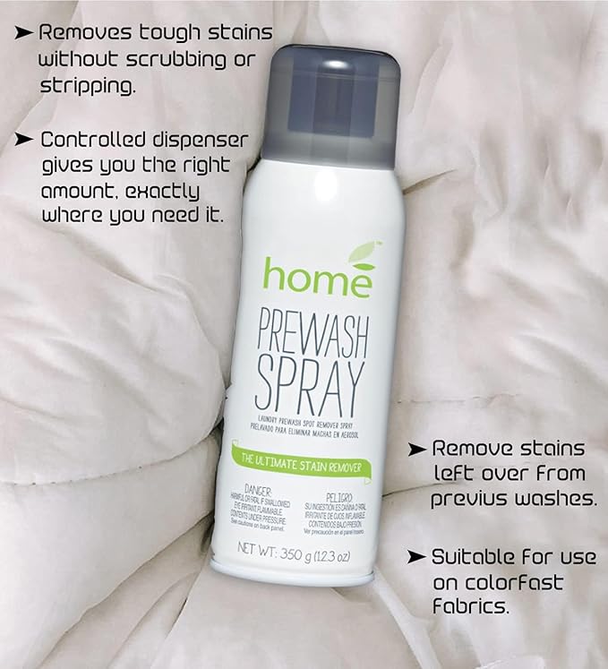 Laundry Prewash Spray Aerosol 24.6 Oz,Powerful Ultimate Tough Stain Remover for Favorite Color-Fast Fabric & White Shirts/Clothes w/o Scrub/Soak,Get Rid of Grease/Ink/More w. Right Amount Controlled
