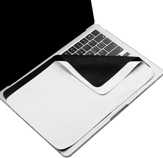 MUBUY-GOL 2 Pack Microfiber Liner Cleaning Cloth 13" with Screen Keyboard Imprint Protection, Laptop Keyboard Protector Compatible with MacBook Neo/Pro/Air 13" and MacBook Pro 14"-(Grey+Black)