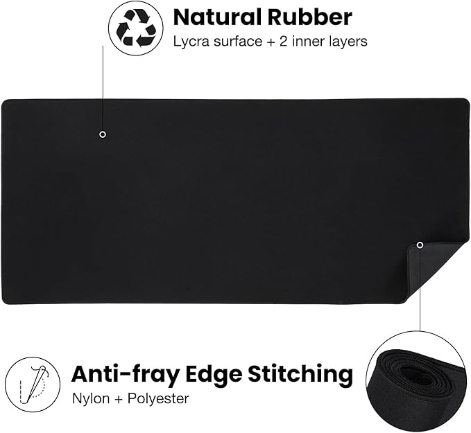 ALOANES Large Gaming Mouse Pad with Non-Slip Rubber Base,Stitched Edge,Desk mat for Laptop,Computer & PC, Wristing Pad for Gamer, Office& Home, 35.4"x 11.8"x 0.12"(Black)