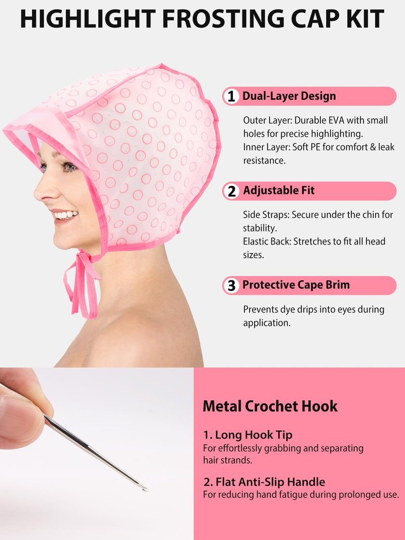 YOOVR 19PCS Hair Bleach Highlighting Kit - Complete Set with Brush, Bowl, Gloves & Frosting Cap for Home Salon Use
