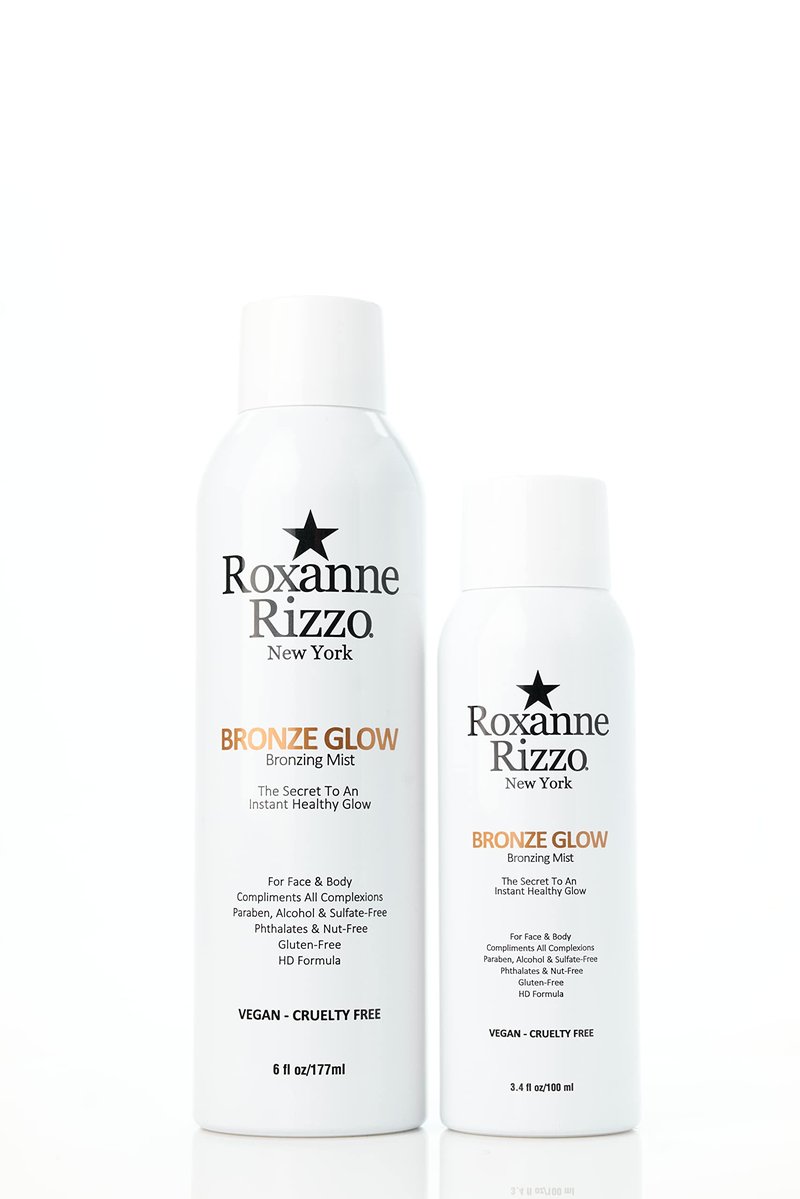 Bronze Glow Duo By Roxanne Rizzo - Celebrity Choice Bronzer - Refreshing Hydrating Mist - Face & Body - Blends with All Skin Tones - TSA Approved Travel Size (100ml) - Includes 177ml & 100ml Bottles