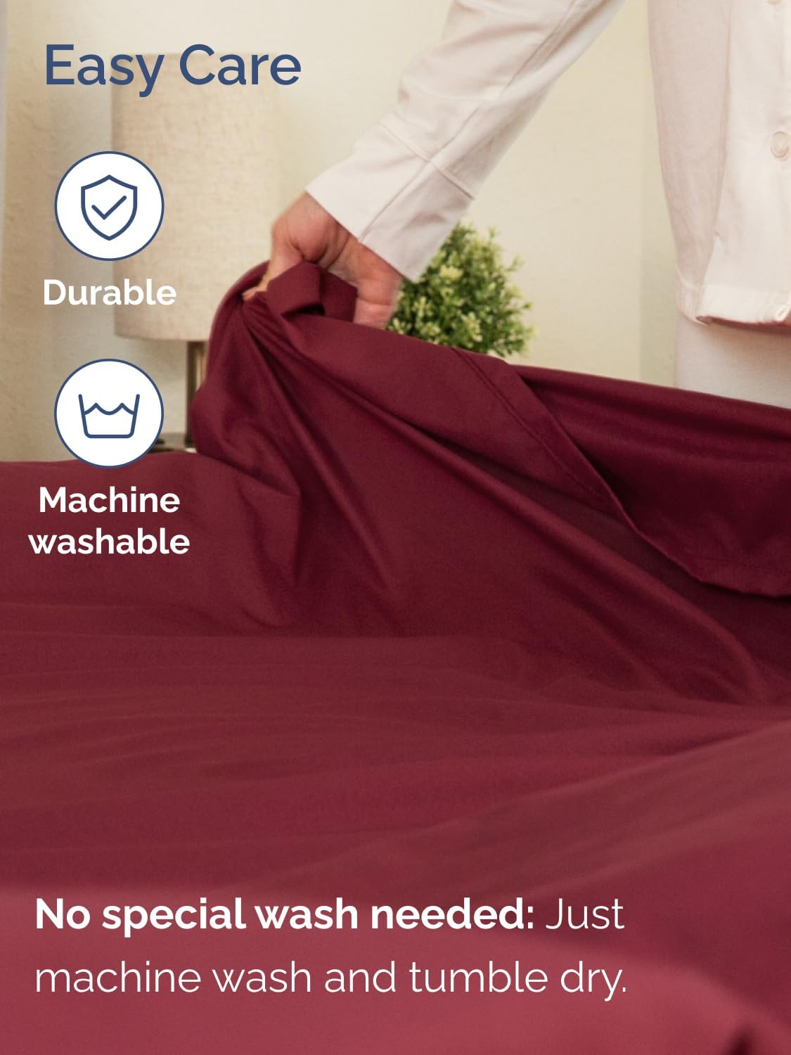 Skiennix Extra Deep Full Sheet Set - 6-Piece Breathable Cooling Bedding - Luxury Hotel Quality - Soft Wrinkle-Free - Burgundy