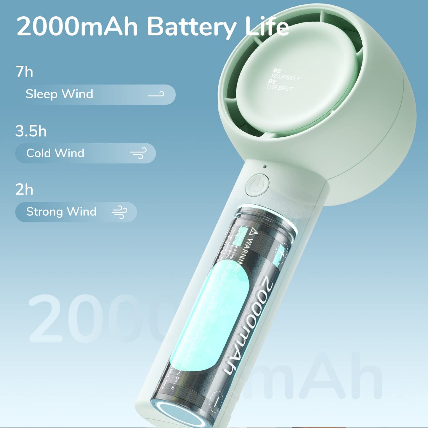 JISULIFE Mini Portable Fan-Bladeless Safe Design, Powerful Turbo Handheld Fan with 3 Speeds, USB Rechargeable, Small Pocket Design for Travel/Lash, Gifts For Girls/Women