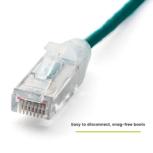 TRUECABLE Cat6 Component Rated Patch Cable, Unshielded (U/UTP), 14ft, Green, 28AWG Stranded Pure Copper, Snagless 10G High-Speed Ethernet Cable, PoE++ 4PPoE 100W, UL Listed, RoHS-3, 5 Pack
