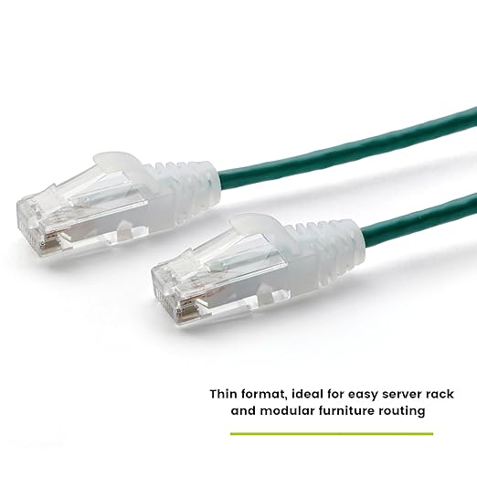 TRUECABLE Cat6 Component Rated Patch Cable, Unshielded (U/UTP), 14ft, Green, 28AWG Stranded Pure Copper, Snagless 10G High-Speed Ethernet Cable, PoE++ 4PPoE 100W, UL Listed, RoHS-3, 1 Pack