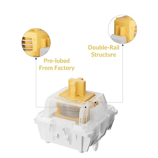 Keychron Magnetic Switches Dawn Linear - 110 PCS, 30gf, Pre-Lubed, 0.1mm Adjustable Actuation, Gateron Double-Rail Hall Effect, Compatible K/Q HE & Lemokey HE (NOT for 8K HE Models)