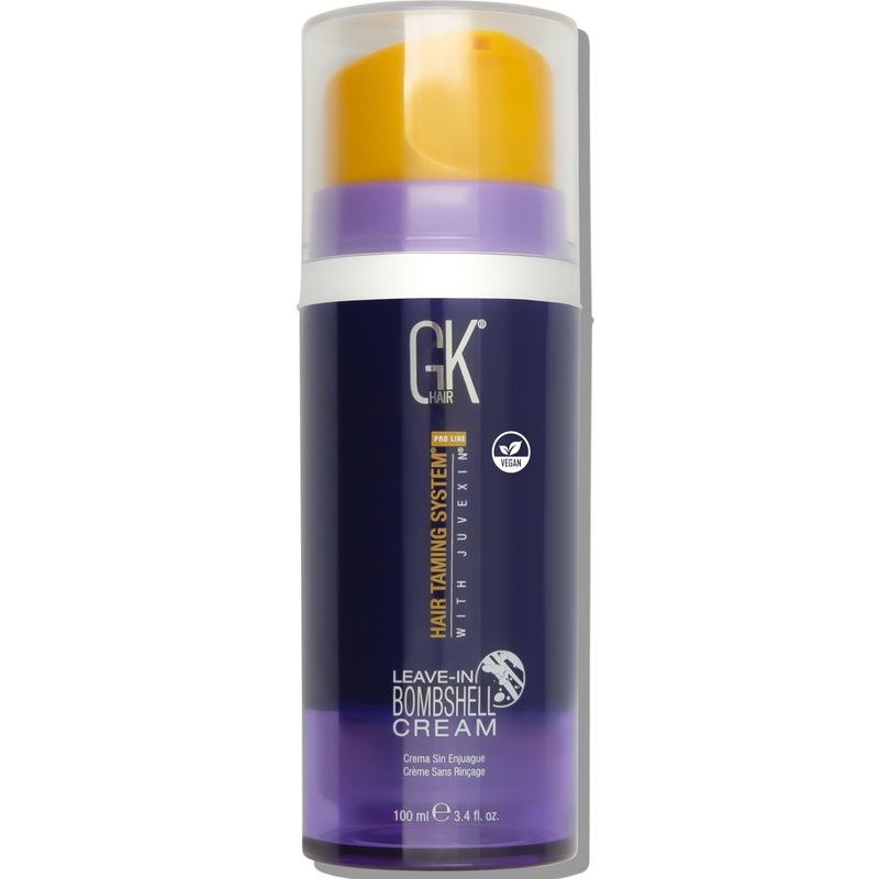 GK HAIR Leave In Bombshell Purple Cream – Purple Leave In Conditioner, Hair Toner for Brassy Hair, Hydrating, Frizz Control for Blonde & Damaged Hair 3.4 Oz