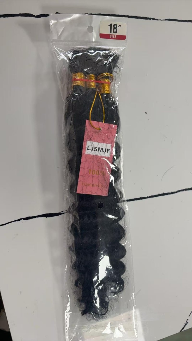 Human Braiding Hair for Boho Braids Human 130g Curly Boho Hair for Braiding Knotless 12A Deep Wave Bulk Bohemian 3 Bundles/Pack (1B-Natural Black, 16Inch)