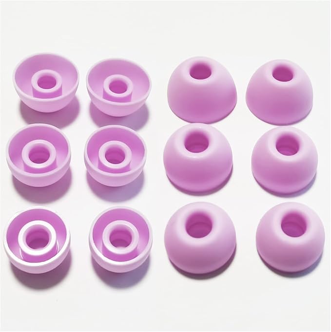 Silicone Ear Tips for Beats Fit Pro, Studio Buds, Powerbeats Pro 2, Solo Buds - 6 Pairs S/M/L Replacement Tips, Secure Fit Noise Isolation for Sports & Workouts (Purple)