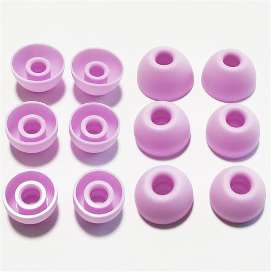 Silicone Ear Tips for Beats Fit Pro, Studio Buds, Powerbeats Pro 2, Solo Buds - 6 Pairs S/M/L Replacement Tips, Secure Fit Noise Isolation for Sports & Workouts (Purple)