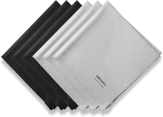 Wsivoiv 6PCS Large Eyeglass Cleaning Cloths, 12 x12 in Screen Cleaner