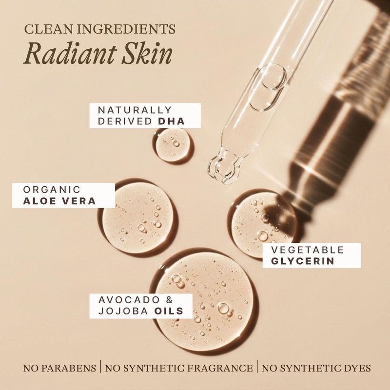 Self Tanning Drops for Face - USA Made with Organic & Natural Ingredients, Bronzing Face Tanning Drops with Aloe Vera, Non Toxic Self Tanner for Sunless Fake Tan & Natural Glow, Cruelty & Toxin Free