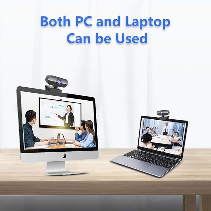 FWV Webcam with Microphone&1080P HD Web Cam,Stand for PC/MAC/Laptop/Desktop, Wide Angle Web Cameras for YouTube,Skype,Zoom,Xbox One,Video Calling,Studying and PS4