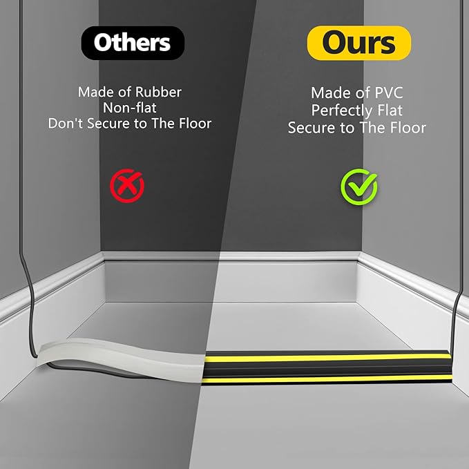 TFMUZERT 10 ft Floor Cable Cover Protector, Heavy Duty PVC Duct Easy to Unroll, Prevent Trip Hazard for Home Office or Outdoor Settings
