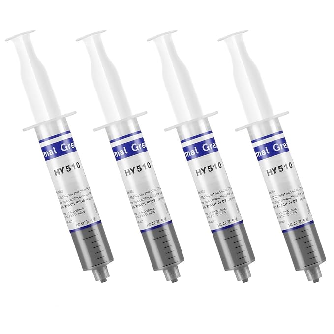 MoneyQiu HY-510-100g (25g*4) Thermal Conductivity: >1.93W/m-k CPU Thermal heatsink Paste Silicone Grease Compound Non-Conductive for pc CPU gpu PS4 100 Gram